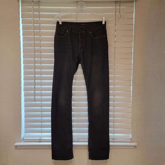 John Varvatos Jeans Men's 30x32 Black Button Fly Regular Straight Denim Designer - Picture 1 of 7